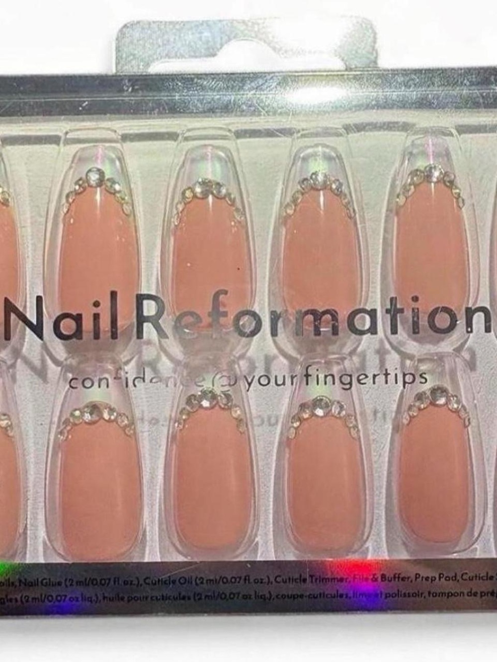 y2k Bratz bling long coffin press on nails - ‘Chrome Melt’